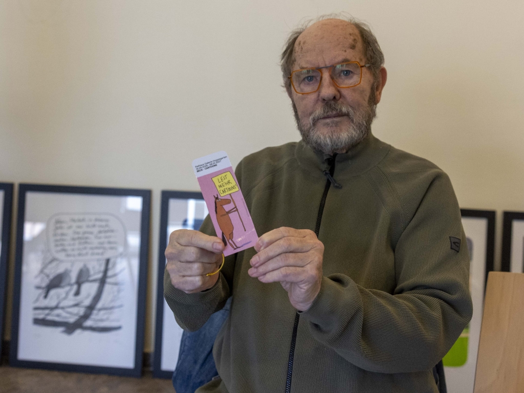 Raymund Stolze hat ein Lesezeichen passend zu Ausstellung kreiert